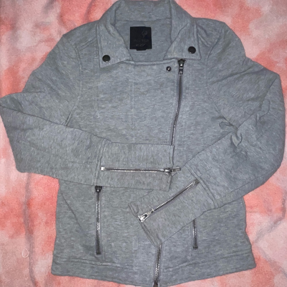 Grey Gray asymmetrical side zipper coat jacket modern contemporary cool wrists